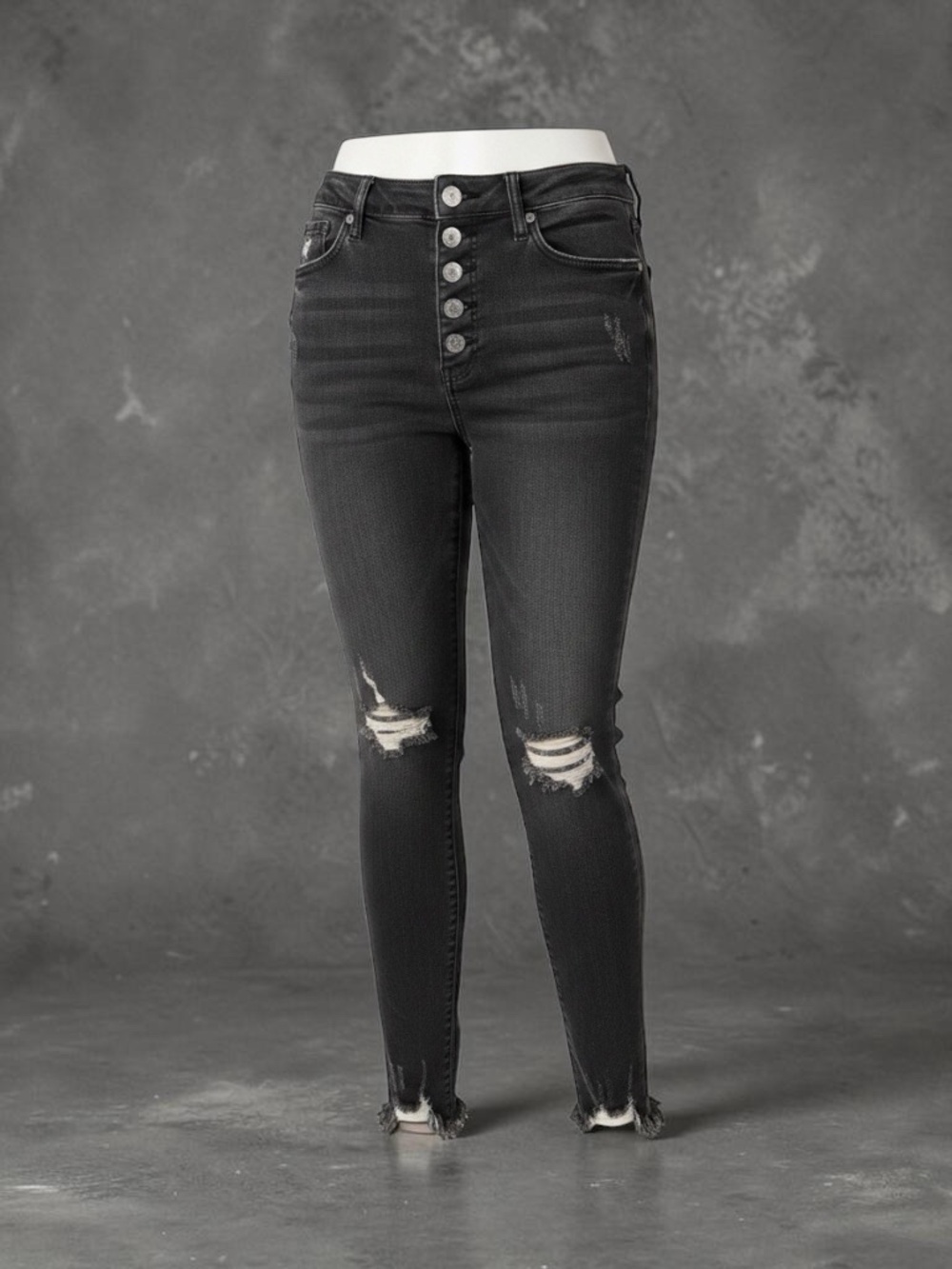 Judy Blue Washed Black High-Rise Distressed Skinny Jeans